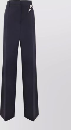 Prada high-waisted wool trousers embellished detail