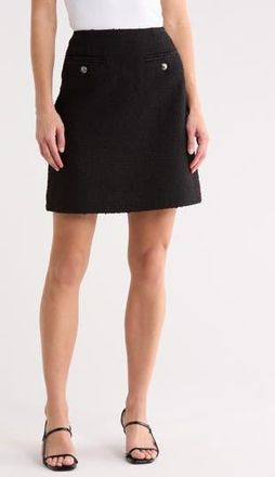 L.k. Bennett Charlie Tweed Miniskirt in Bla-Black at Nordstrom Rack, Size 16 Us / 20 Uk