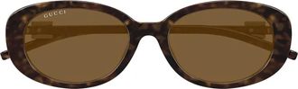 Gucci Occhiali da sole ovali - Marrone