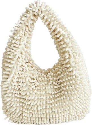 Generic Womens Plush Bags Plush Bag Purse Handbags Vintage Furry Ladies Shoulder Bags Fashion Girls Underarm Casual Tote(Beige)