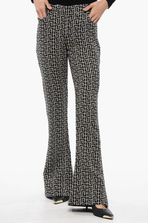 Balmain Pantaloni Svasati in Lana A Vita Bassa Balmain