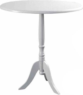 Trade Shop Trade Shop - Tavolino Tondo 40x40 H 63cm In Legno Bianco Arredamento Casa Design Moderno