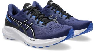 Asics Laufschuh ASICS GT-1000 13, Damen, Gr. 45, ndigo blau,, Synthetik, Textil, Schuhe Laufschuh, f&uuml;r mehr Stabilit&auml;t
