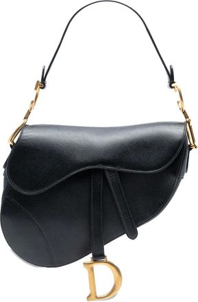 Dior 2018 Grained Calfskin Saddle Bag shoulder bag - Zwart