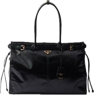 Prada Extra Large Leather Handbag Black 1BA439-2CYR-F0002