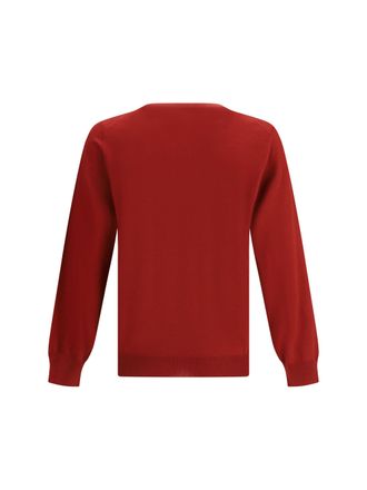 Brunello Cucinelli Mens Virgin Wool Sweater Ciliegia+nebbia