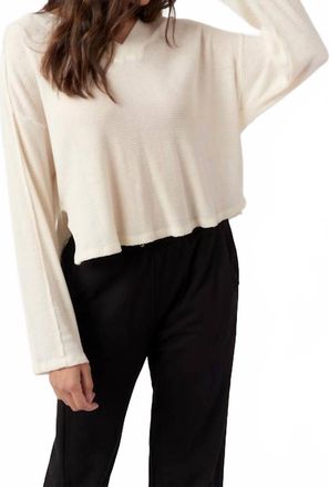 Bloomingdale's Underground Burnout Thermal Neck Top In B/o Oat