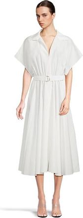 Norma Kamali Super Oversized Sleeveless Boyfriend Neck Shirt Flared Dress To Mid-thigh Womens Dress Snow White : XS (Womens 2), Polyester
