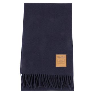 Ganni Winter Scarves, female, Blue, ONE SIZE, Scarf