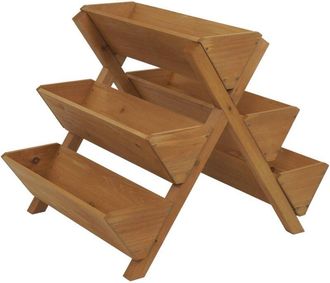 Hhg Nunca Usado] Escalera Para Plantas Hhg 646, Estanter&iacute;a Para Flores, Escalera Para Hierbas Arom&aacute;ticas, Macetero Elevado, 5 Cajas 56x56x70 Para Exterior