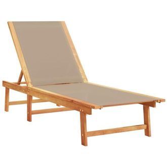 vidaXL Vidaxl - Tumbona De Madera Maciza De Acacia Y Textileno Taupe