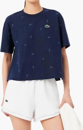 Lacoste Oversized Ultra Dry Tennis T-Shirt In Navy