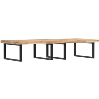 vidaXL Estante De Lavabo De Pared Acero Y Madera Maciza De Acacia Vidaxl