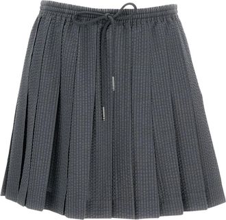 Thom Browne Geplooide Rok - Dames - Korte rokken - Grijs - S - Wol - Rokken