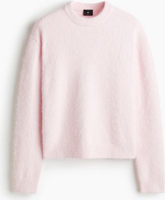 H&M Flauschiger Pullover in Loose Fit - Pink