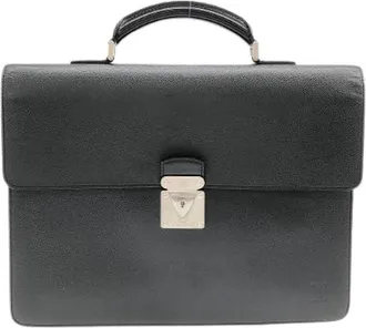 Louis Vuitton Pre-owned Handbags, male, Gray, Size: ONE SIZE Pre-owned Taiga Laguito Leather Briefcase