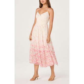 ASTR the Label Bellora Floral Midi Dress in Pink Floral at Nordstrom, Size X-Small