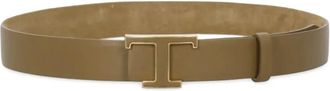 Tod's T-logo belt - women - Calf Leather - 85 - Neutrals