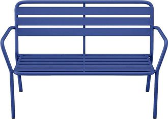 VENTE-UNIQUE.COM Banco de jard&iacute;n acero azul oscuro