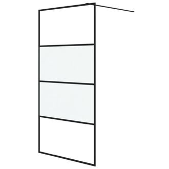 vidaXL Vidaxl - Mampara De Ducha Vidrio Esg Semiesmerilado Negro 100x195 Cm