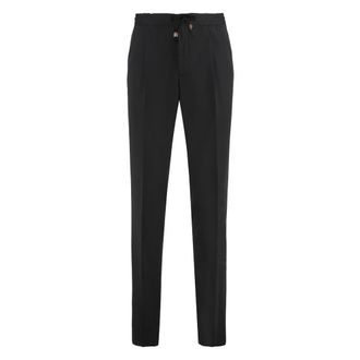 Slowear Slim-fit Trousers, male, Black, S, Tapered Fit Wool Trousers