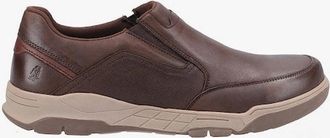 Hush Puppies Mens Hush Puppies FLETCHER Mens Leather Slip-On Shoes Brown - Size: 10