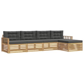 vidaXL Conjunto De Sof&aacute;s De Exterior 5 Pcs Blanco Y Antracita Vidaxl