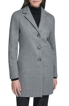 Calvin Klein Classic Notch Lapel Coat in Med Grey at Nordstrom Rack, Size Large