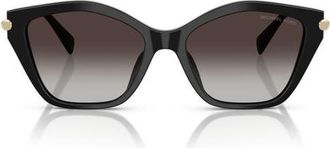 Michael Kors 52mm Catskills Gradient Irregular Sunglasses in Black /Dark Grey Gradient at Nordstrom