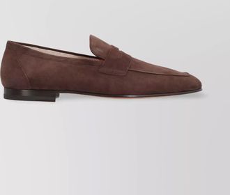 Tod's round toe suede loafers with stitched detailing
