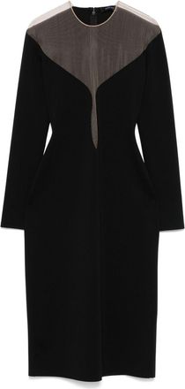 MUGLER Abito midi a doppio strato - Nero