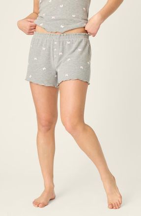 PJ Salvage Peachy Mix Match Butterfly Pajama Shorts in Heather Grey at Nordstrom, Size X-Small