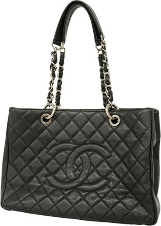 Chanel Black Grained Calfskin Tote Bag (Pre-Owned)