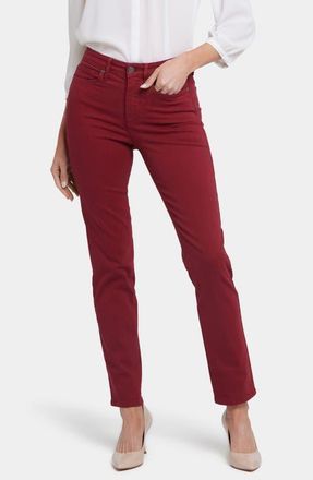 NYDJ Sheri High Waist Slim Straight Jeans in Wild Currant at Nordstrom, Size 14P