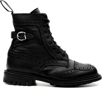 Trickers Maria Boot - Dames - Veterlaarzen - Zwart - 40 EU - Leer - Schoenen