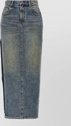 R13 denim side-slit straight skirt