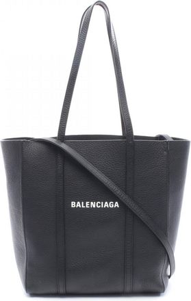 Balenciaga Black Leather Handbag Tote Bag (Pre-Owned)