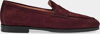 Santoni Suede Penny Loafers