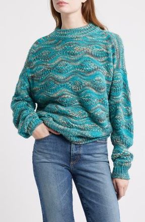 Treasure & Bond Space Dye Novelty Stitch Sweater in Blue Melange at Nordstrom Rack, Size X-Small