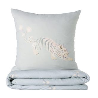 Maisons du monde Juego de cama de algod&oacute;n azul de 260x240 cm