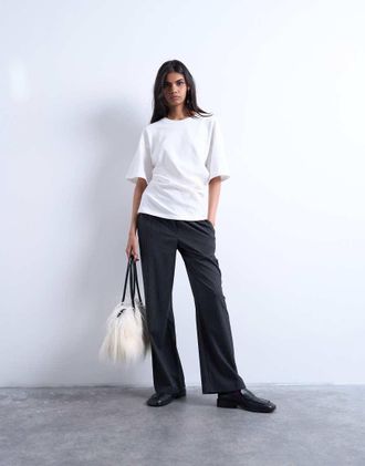 Topshop Joggers stile boxer color antracite gessati-Grigio