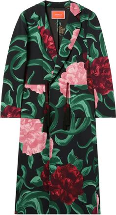 La DoubleJ Duster jas met bloemen kwastje - Zwart