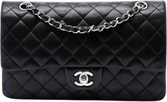 Chanel Pre-owned Vintage Double Flap Shoulder Bag - Dames - Vintage Schoudertas - Zwart - ONE Size - Leer - Vintage