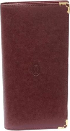 Cartier Pre-owned Wallets, female, Red, Size: ONE SIZE Pre-owned Must Line Calfskin Zipper Long Wallet L3000168