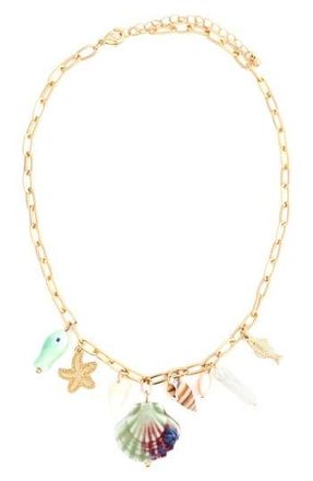 Panacea Assorted Charms Necklace in Green Multi at Nordstrom Rack