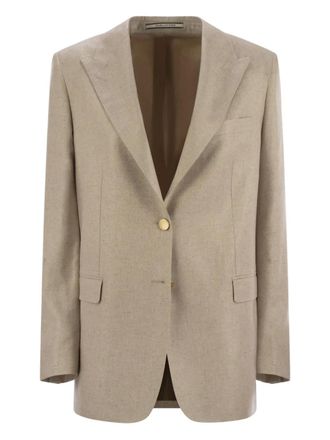 Tagliatore two-button silk suit jacket - Neutrals