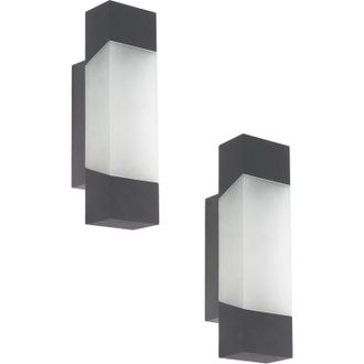 Loops 2 PACK IP44 Outdoor Wall Light Anthracite Porch Accent Lamp 4.8W Built in LED