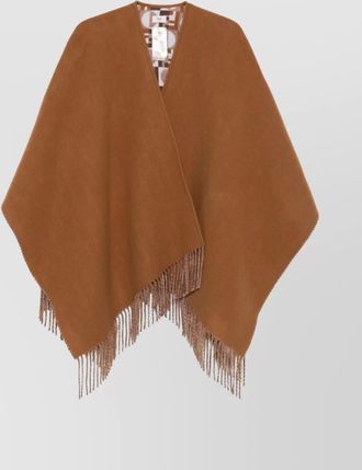 Fendi wool cashmere reversible cape