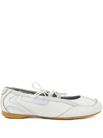 Diesel D-MILE leather flats - women - Ovine Leather (top grain)/Calf Leather/Mesh/Rubber - 38 - White