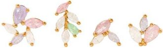 Girls Crew Pastel Leaf Set of 4 Stud Earrings in Gold at Nordstrom